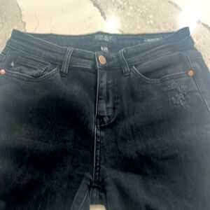 Judy Blue Black with Leopard‎ Detail Distressed